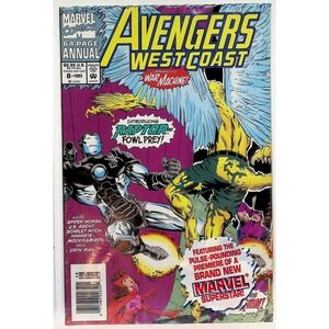 Avengers West Coast Annual 8 1993 Marvel War Machine Raptor Comic Card Newsstand